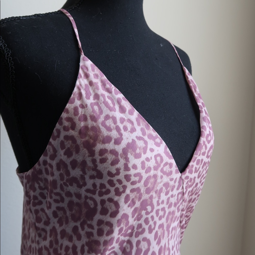 NWT 7 For All Man Kind - SLIP DRESS IN ROSE LEOPARD
